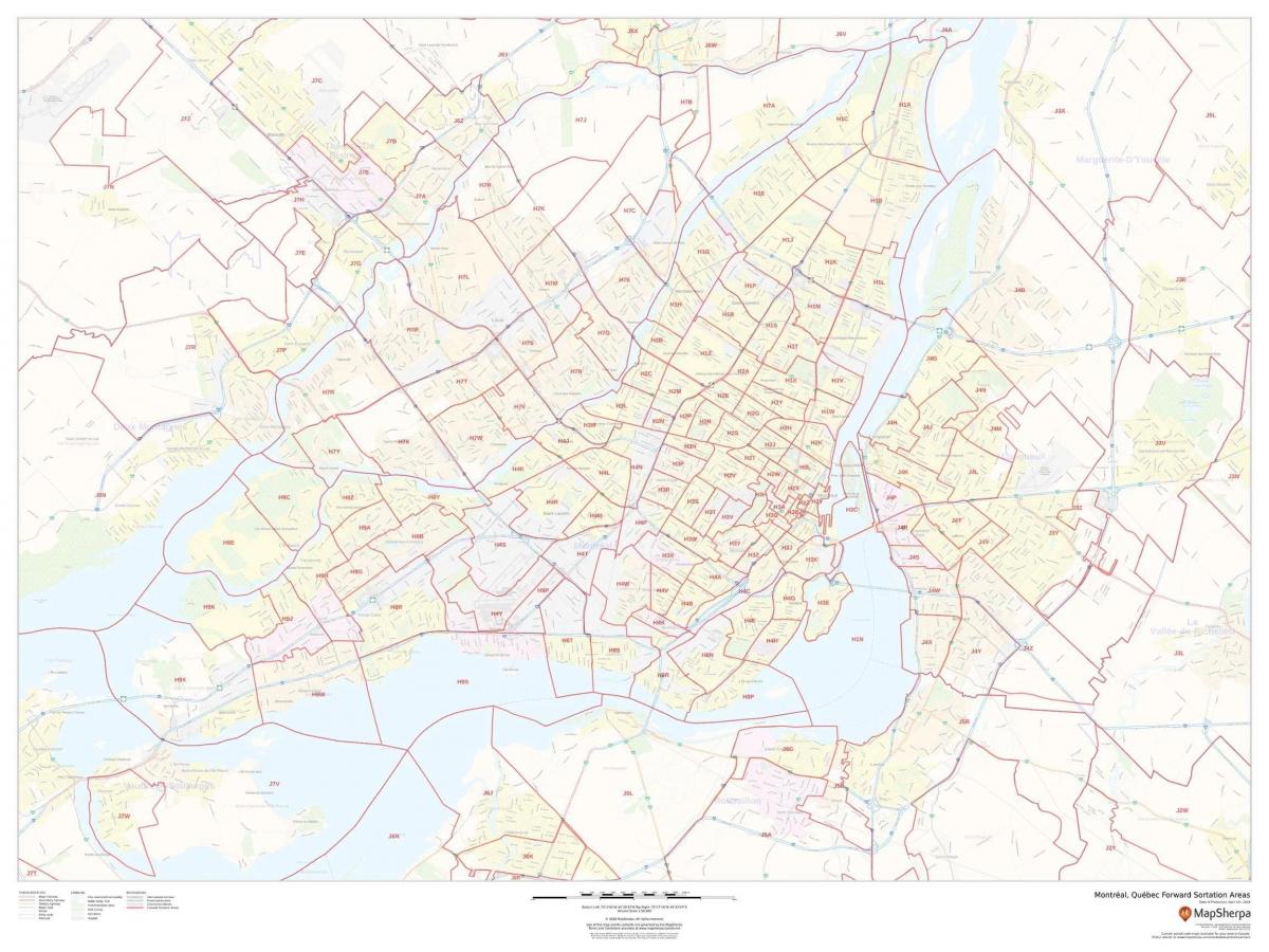 Mappa dei codici postali di Montreal
